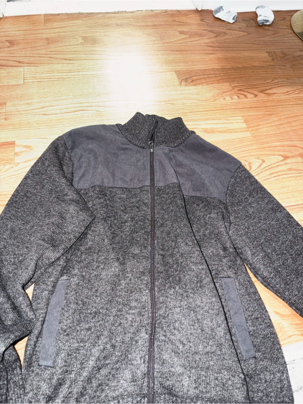 Izod Charcoal Gray Full-Zip Knit Jacket
